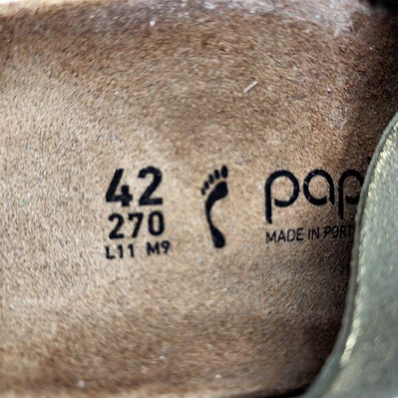 Birkenstock Papillio Namica Suede Leather Washed Gold Sandals Size 42 Narrow - Picture 2 of 5